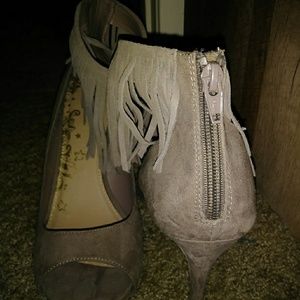 Fringe Ankle Cuff Heels